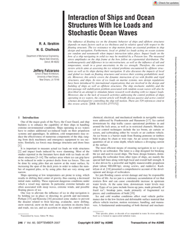 Interaction of Ships and Ocean Structures with Ice Loads and Stochastic Ocean Waves