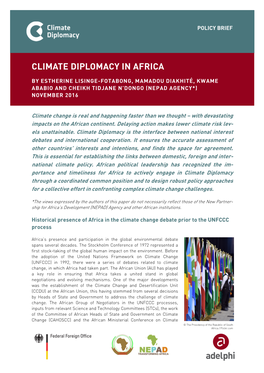 Climate Diplomacy in Africa