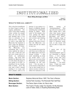 Institutionalized Issue #1