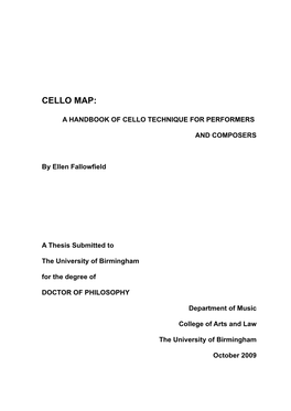 A Handbook of Cello Technique for Performers
