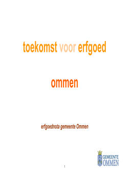 Rapport Erfgoednota Gemeente Ommen Versie 6 November2008 5