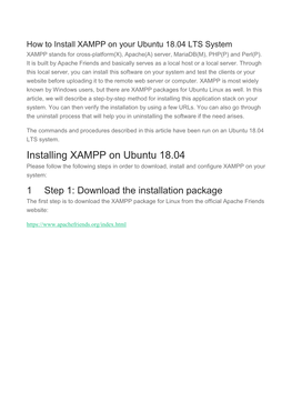 Installing XAMPP on Ubuntu 18.04