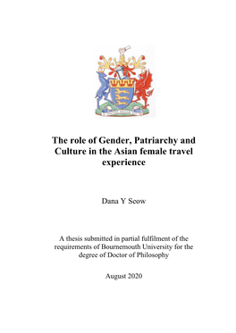 The Role of Gender, Patriarchy and Culture in the Asian Female Travel Experience