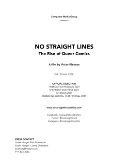 NO STRAIGHT LINES Press Notes 21-0427
