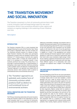 The Transition Movement and Social Innovation