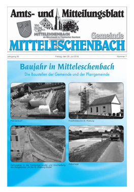 Baujahr in Mitteleschenbach Die Baustellen Der Gemeinde Und Der Pfarrgemeinde