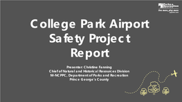 College Park Airport Plan and Presentation