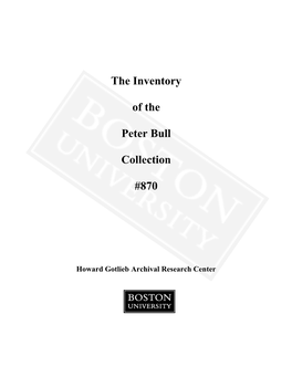 The Inventory of the Peter Bull Collection #870