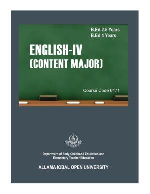 English-Iv (Content Major)