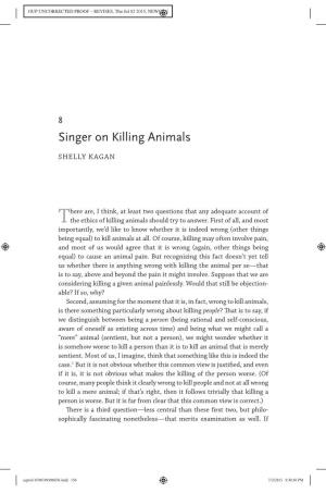 Singer on Killing Animals