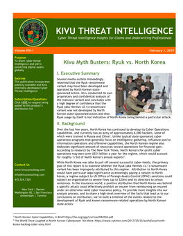KIVU THREAT INTELLIGENCE Cyber Threat Intelligence Insights for Claims and Underwriting Professionals
