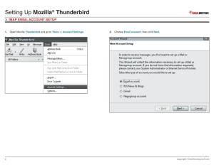 Setting up Mozilla® Thunderbird IMAP EMAIL ACCOUNT SETUP