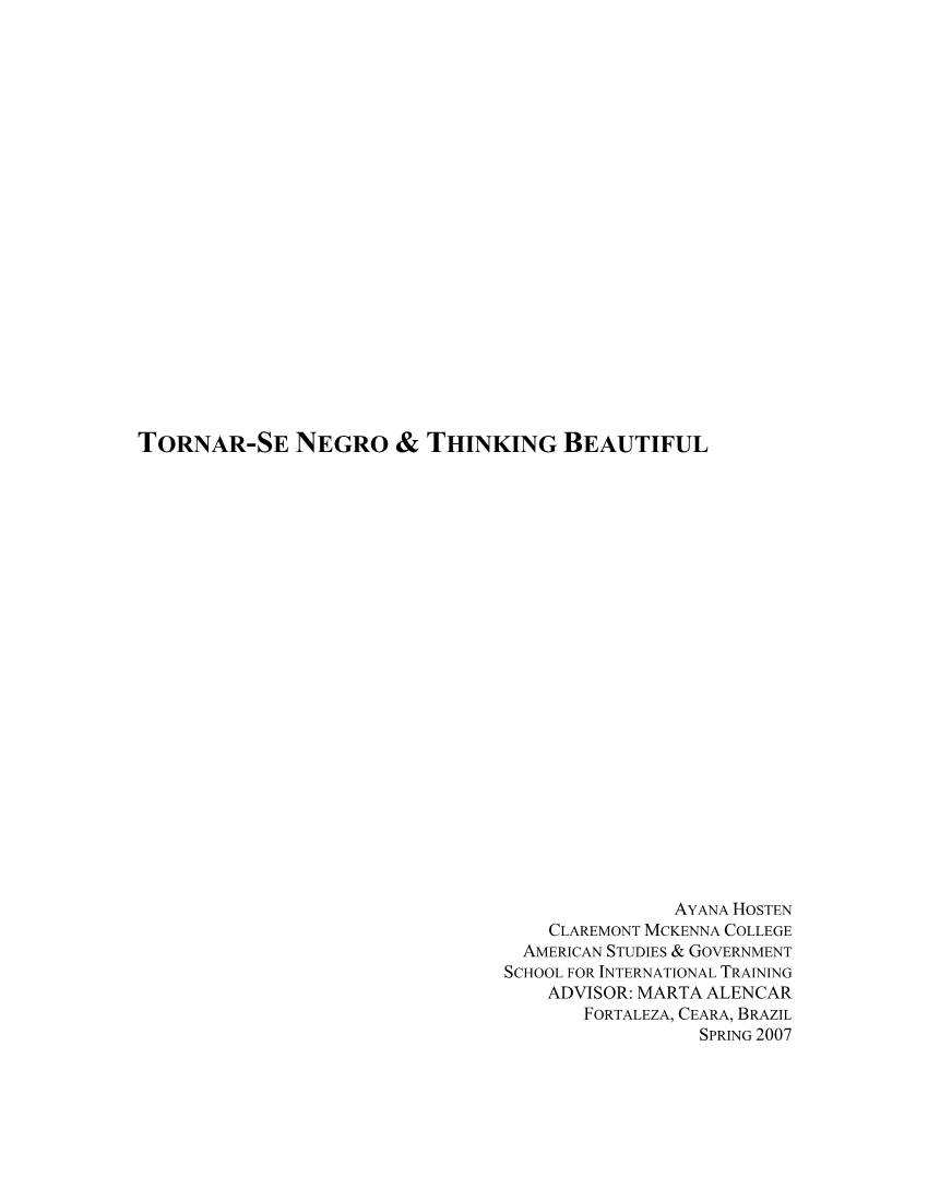 Tornar-Se Negro & Thinking Beautiful