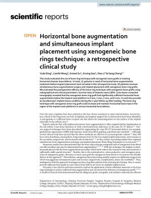 Horizontal Bone Augmentation and Simultaneous Implant