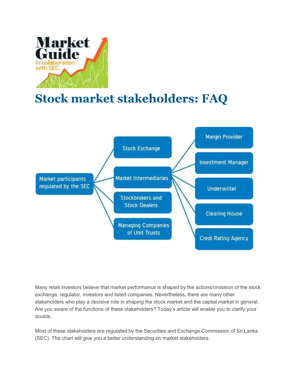 Stock Market Stakeholders: FAQ