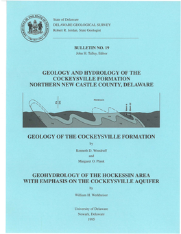GEOHYDROLOGY of the HOCKESSIN AREA with EMPHASIS on the COCKEYSVILLE AQUIFER By