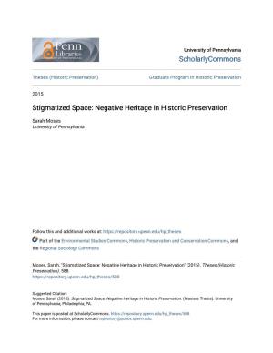 Negative Heritage in Historic Preservation