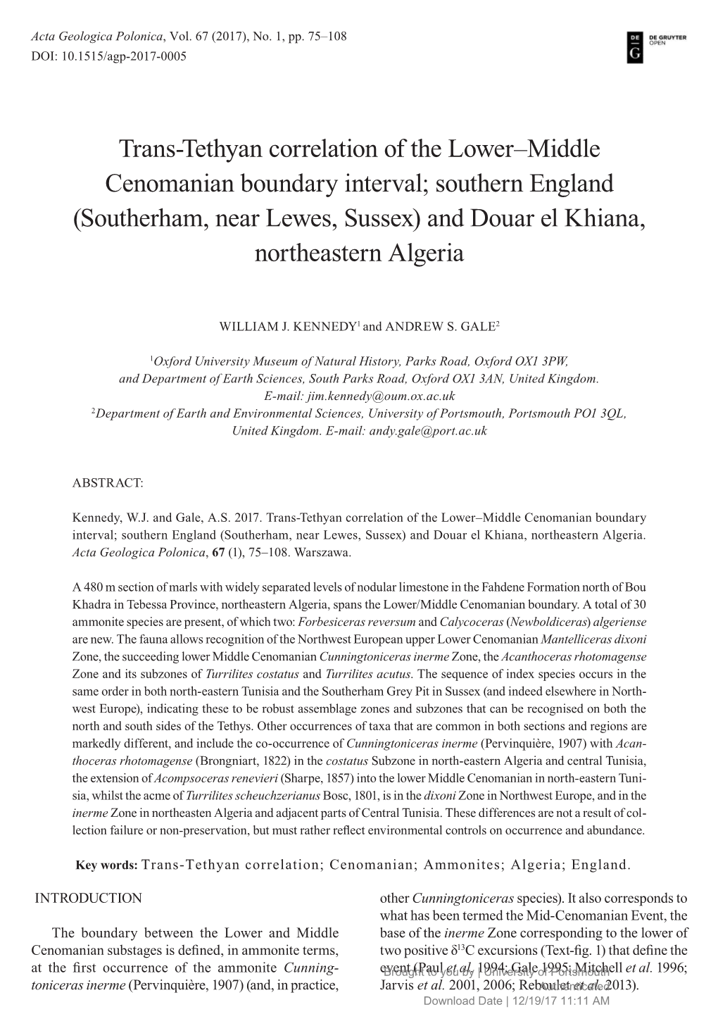 Trans-Tethyan Correlation