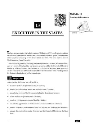 Executive in the States MODULE - 3 Structure of Government
