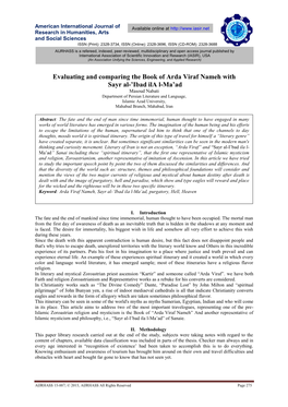 Evaluating and Comparing the Book of Arda Viraf Nameh with Sayr Al