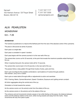 Alix Pearlstein Monøgram 6.6 – 7.26