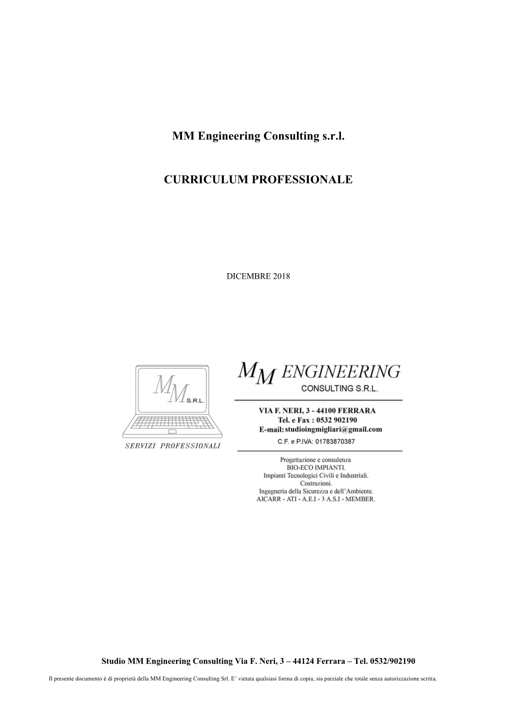 MM Engineering Consulting S.R.L. CURRICULUM PROFESSIONALE