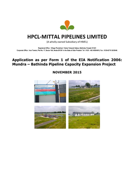 HPCL-MITTAL PIPELINES LIMITED (A Wholly Owned Subsidiary of HMEL)