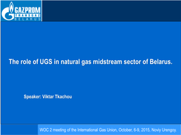 Natural Gas in Fuel & Energy Complex of Belarus