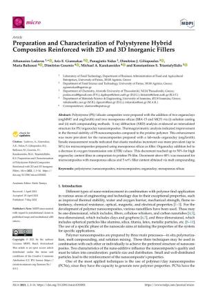Preparation and Characterization of Polystyrene Hybrid Composites Reinforced with 2D and 3D Inorganic Fillers