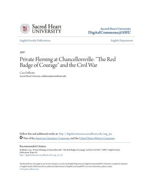 The Red Badge of Courage" and the Civil War Cara Erdheim Sacred Heart University, Erdheimc@Sacredheart.Edu