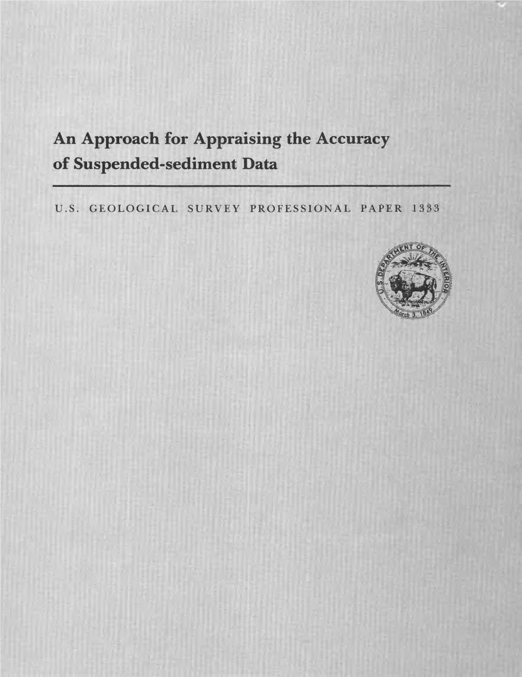 An Approach for Appraising the Accuracy of Suspended-Sediment Data