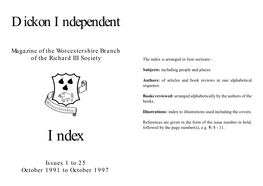 Index to Issues 1