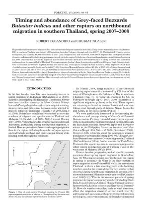 Timing and Abundance of Grey-Faced Buzzards Butastur Indicus and Other Raptors on Northbound Migration in Southern Thailand, Spring 2007–2008