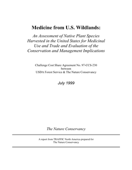 Medicine from U.S. Wildlands