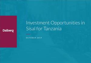 Investment Opportunities in Sisal for Tanzania