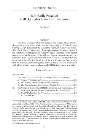 LGBTQ Rights in the US Territories