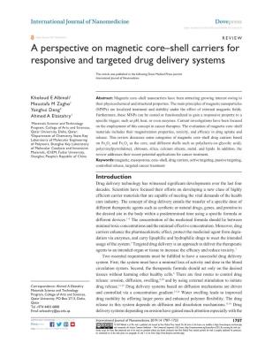 A Perspective on Magnetic Core–Shell Carriers for Responsive and Targeted Drug Delivery Systems