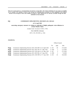 B Commission Implementing Decision (Eu) 2021