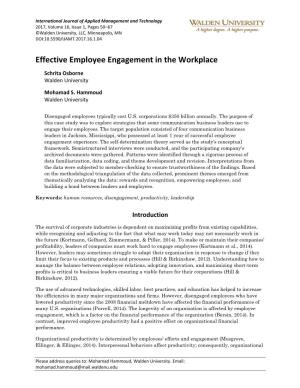Effective Employee Engagement in the Workplace