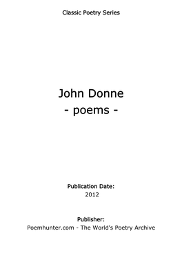 John Donne - Poems