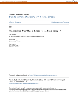 The Modified Bruun Rule Extended for Landward Transport