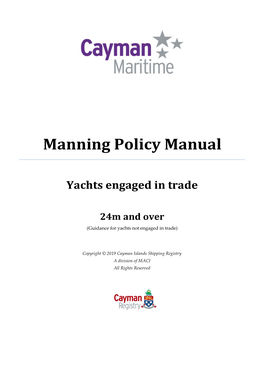 Manning Policy Manual for Yachts