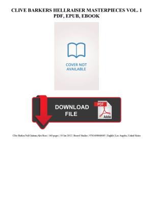 Clive Barkers Hellraiser Masterpieces Vol. 1 PDF Book