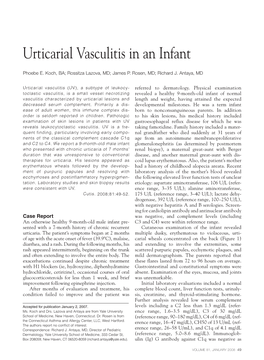 Urticarial Vasculitis in an Infant