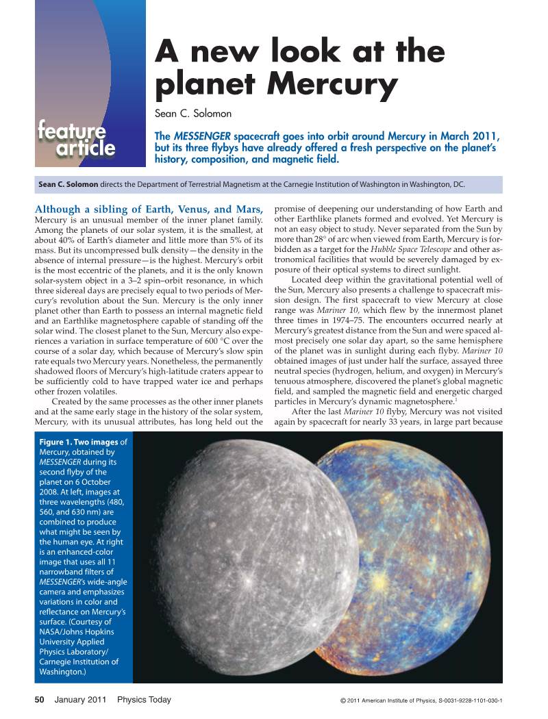 A New Look at the Planet Mercury