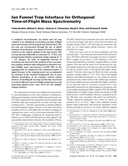 Ion Funnel Trap Interface for Orthogonal Time-Of-Flight Mass Spectrometry