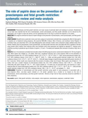 Systematic Reviews Ajog.Org