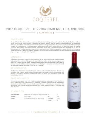 2017 COQUEREL Terroir Cabernet Sauvignon NAPA VALLEY