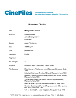 Cinefiles Document #33992
