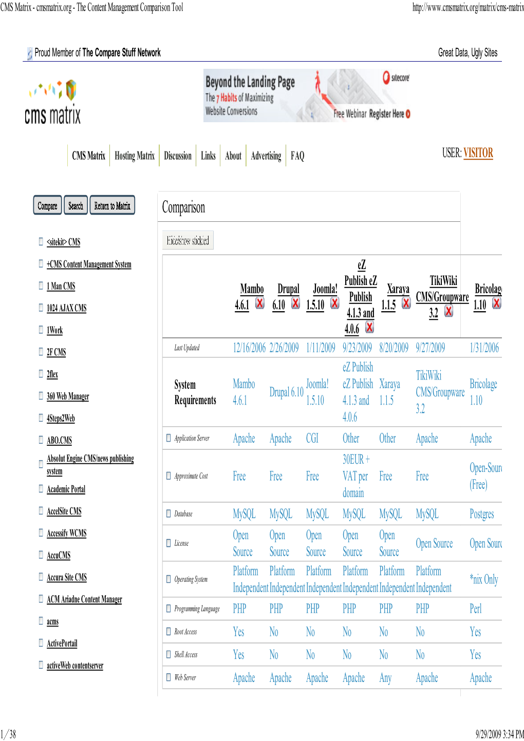 CMS Matrix - Cmsmatrix.Org - the Content Management Comparison Tool